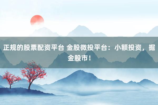 正规的股票配资平台 金股微投平台：小额投资，掘金股市！