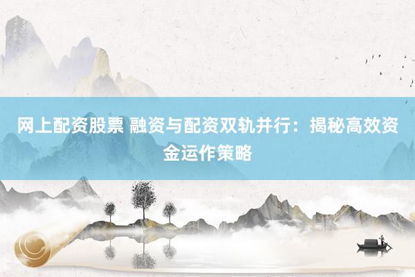 网上配资股票 融资与配资双轨并行：揭秘高效资金运作策略