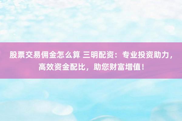 股票交易佣金怎么算 三明配资：专业投资助力，高效资金配比，助您财富增值！