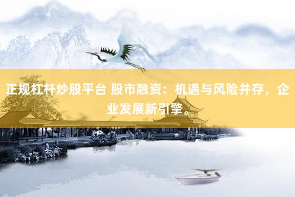 正规杠杆炒股平台 股市融资：机遇与风险并存，企业发展新引擎。