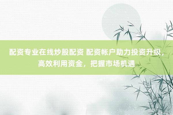配资专业在线炒股配资 配资帐户助力投资升级,高效利用资金,把握市场机遇