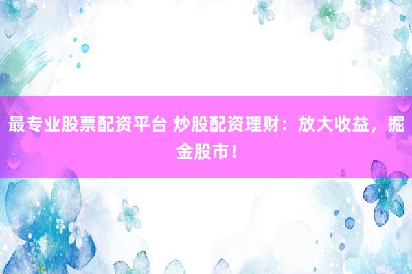 最专业股票配资平台 炒股配资理财：放大收益，掘金股市！